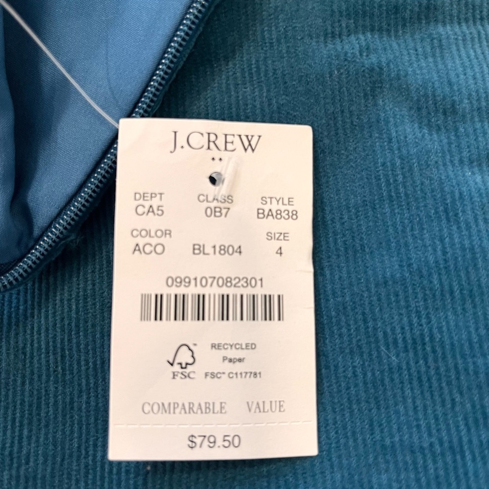 J. Crew Factory Teal Blue A-Line Skirt - Picture 5 of 6